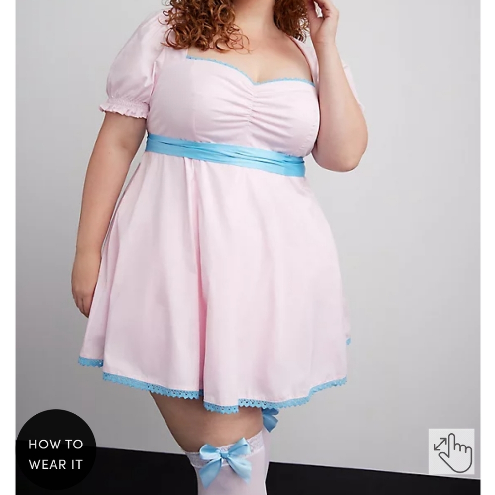 TORRID Halloween Costume Stretch Poplin Satin Classic Doll Dress - Picture 3 of 6